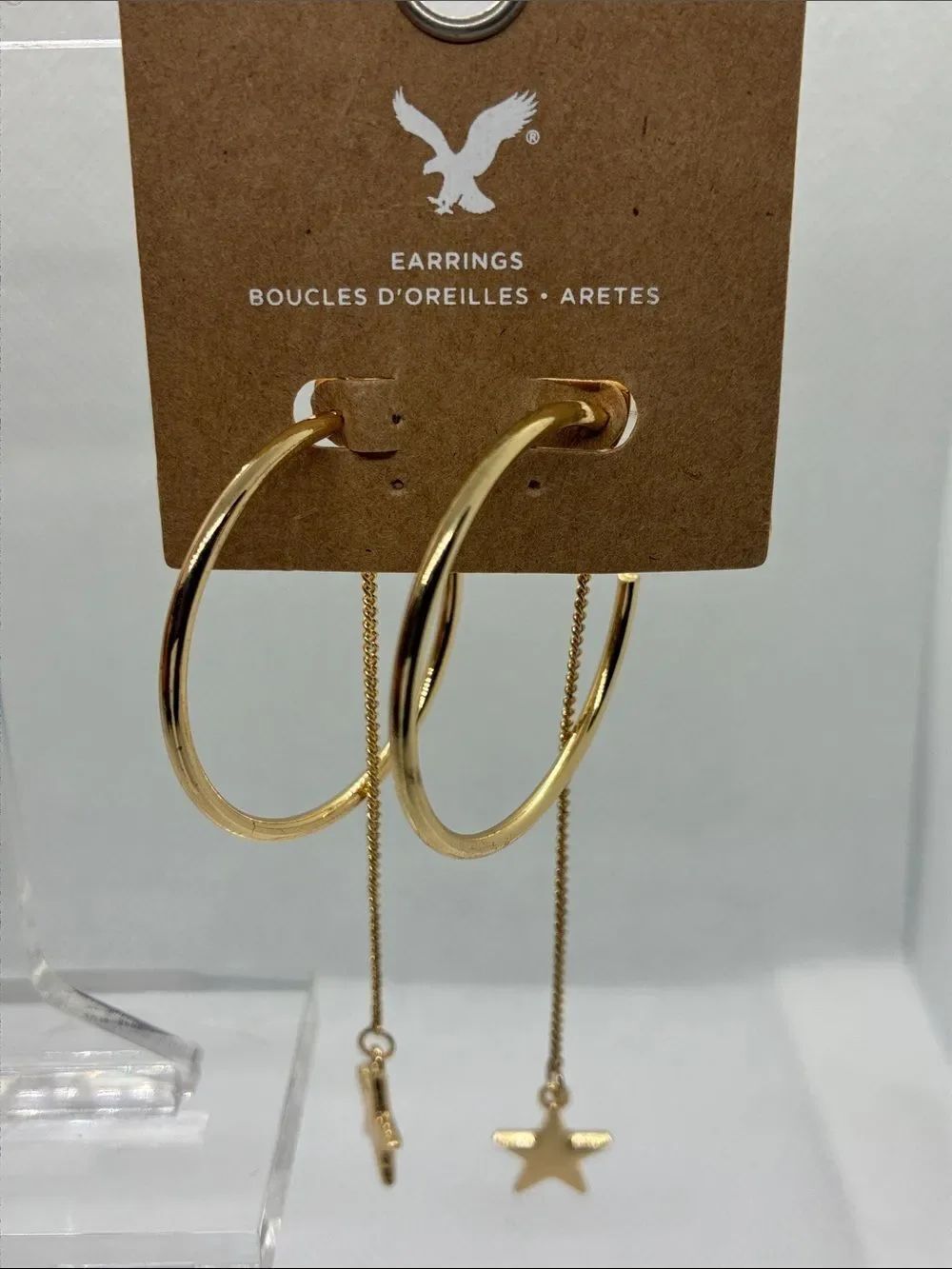 3For$20 American Eagle Outfitters Gold Hoop Earrings with Star Dangle